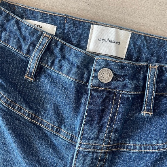 unpublished | Greta Crop Jeans in Roller Size 26 Vintage Look Wide Leg - Picture 3 of 7